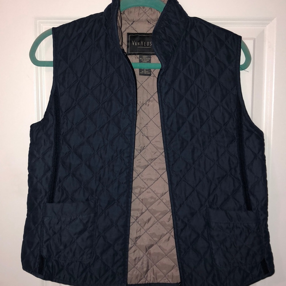 Blue nylon shell vest